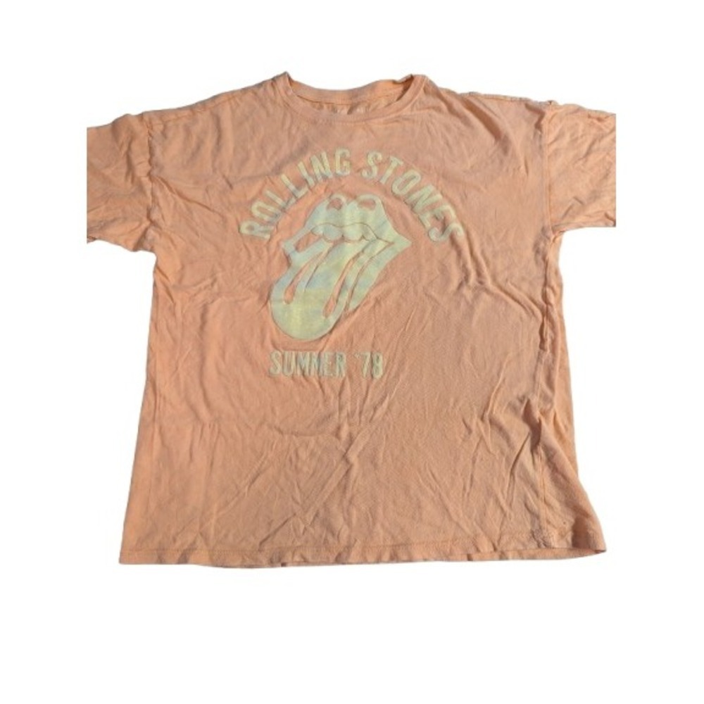 American Eagle Rolling Stones Summer 78 Graphic T Shirt Peach Size M‎